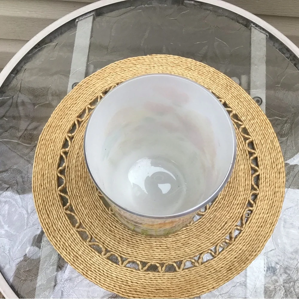 Gorgeous Floral Patterned Vintage Glass Vase